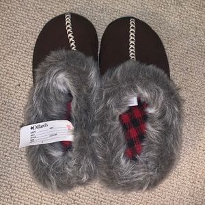 NWT Fur Trimmed Slippers